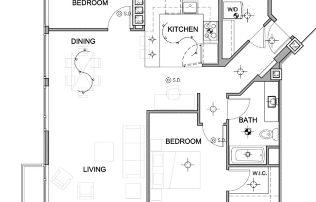 2 beds, 2 baths, 1,082 sqft, $4,099, Unit 515