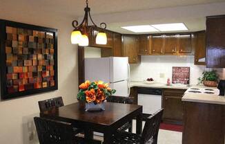 Peppertree Village Apartments – Kitchen - Dining – Appliances Included - 24 Hour Emergency Maintenance - Garbage Disposal – Dishwasher - Private Storage - Ask for a Tour - Pet Friendly