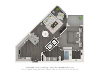 1 bed, 1 bath, 750 sqft, $1,463