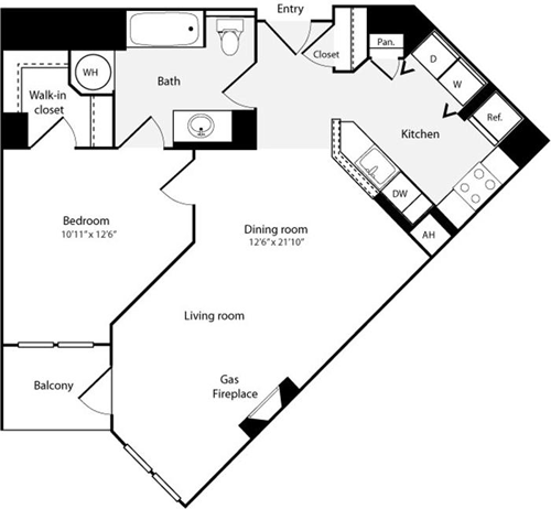 1 bed, 1 bath, 745 sqft, $2,492, Unit 502