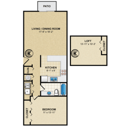 1 bed, 1 bath, 948 sqft, $1,236