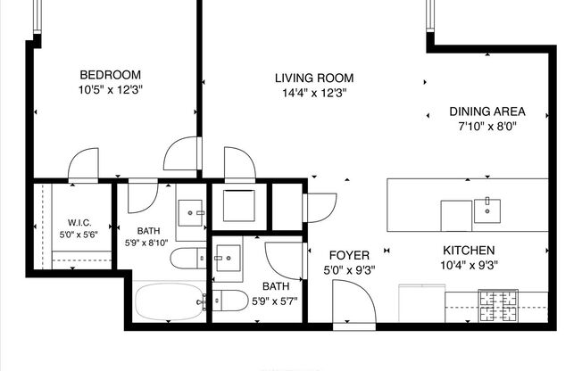 1 bed, 1.5 baths, $2,245, Unit Unit 402