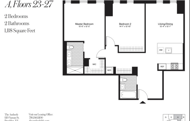 2 beds, 2 baths, 1,118 sqft, $6,995, Unit 25A