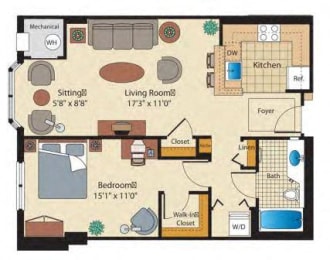 1 bed, 1 bath, 785 sqft, $2,673