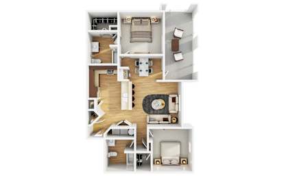 2 beds, 2 baths, 1,161 sqft, $1,930