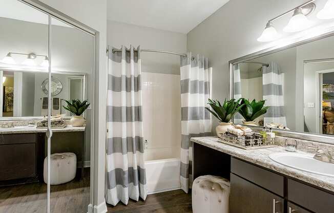 bathroom with sink and shower with curtain