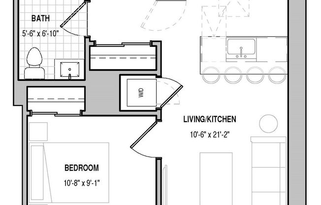1 bed, 1 bath, 539 sqft, $1,999, Unit 309