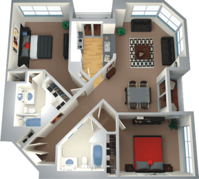 2 beds, 2 baths, 1,021 sqft, $6,575