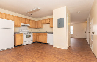 Kitchen with cabinets at Greens of Pine Glen in Durham NC