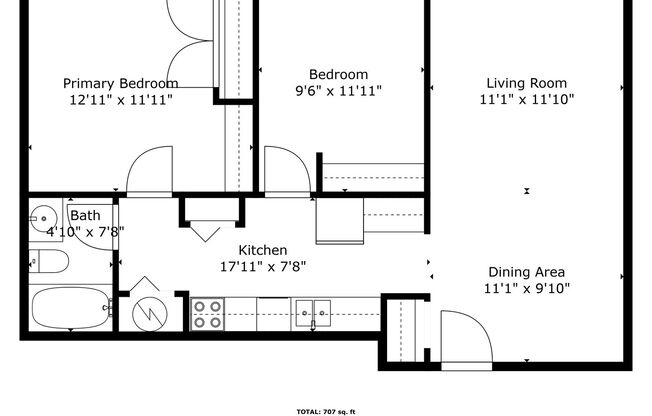 2 beds, 1 bath, 800 sqft, $1,099, Unit 108 - 105