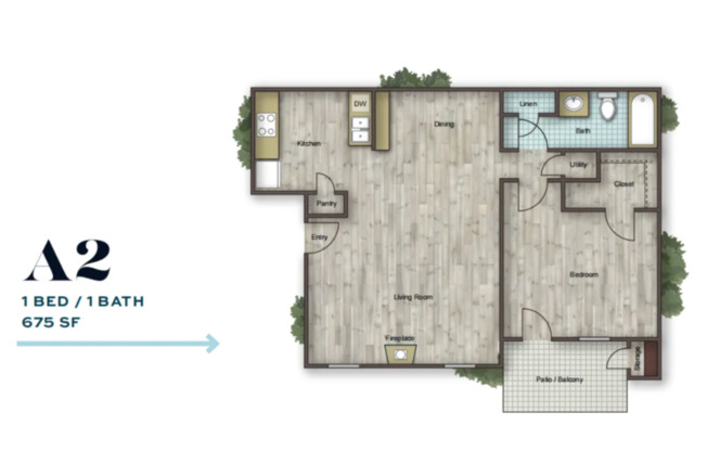 1 bed, 1 bath, 675 sqft, $1,120, Unit 417