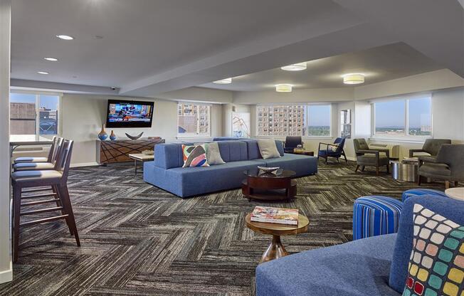 resident lounge TV area