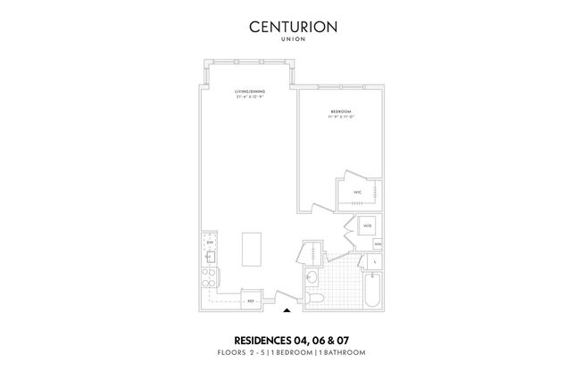 1 bed, 1 bath, 742 sqft, $2,395, Unit Residence 504