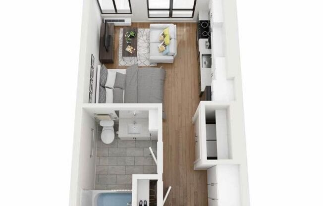 Studio, 1 bath, 401 sqft, $1,245, Unit 312