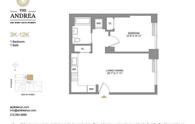 1 bed, 1 bath, $6,475, Unit 3K