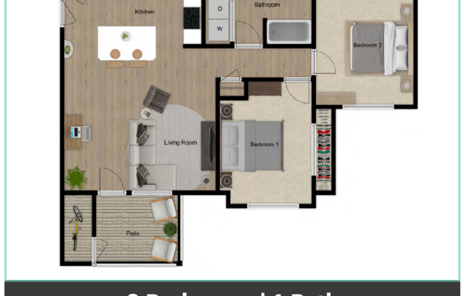 2 beds, 1 bath, 951 sqft, $1,650, Unit A302