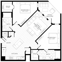 2 beds, 2 baths, 1,231 sqft, $3,368