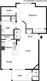1 bed, 1 bath, 826 sqft, $1,650