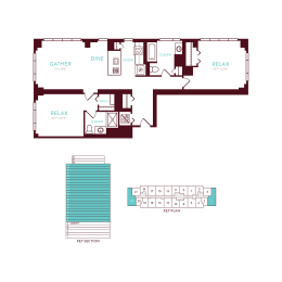 2 beds, 2 baths, 1,032 sqft, $3,549