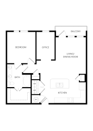 1 bed, 1 bath, 901 sqft, $1,740