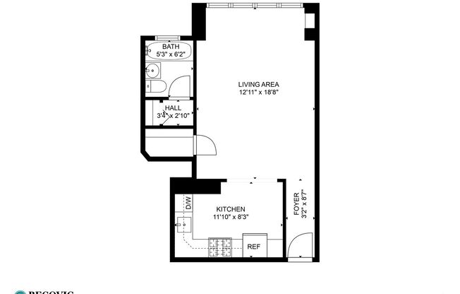 Studio, 1 bath, 362 sqft, $1,465, Unit 603