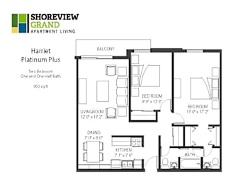 2 beds, 1 bath, 950 sqft, $1,675