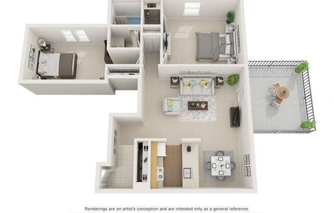 2 beds, 1 bath, 1,009 sqft, $1,360, Unit 17202