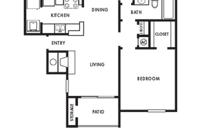 1 bed, 1 bath, 705 sqft, $869