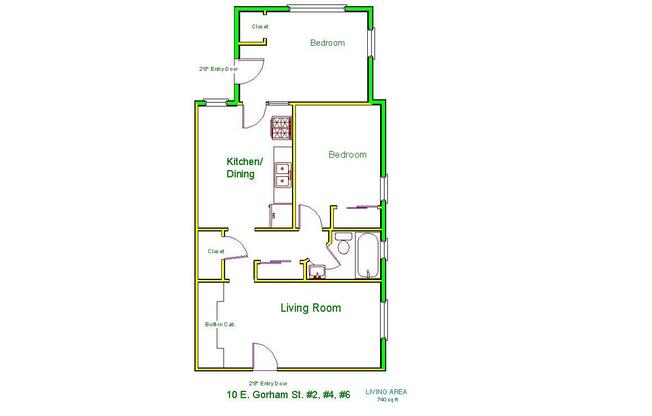 2 beds, 1 bath, 800 sqft, $1,480, Unit 6