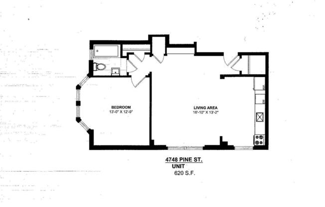 1 bed, 1 bath, 620 sqft, $1,195, Unit 202