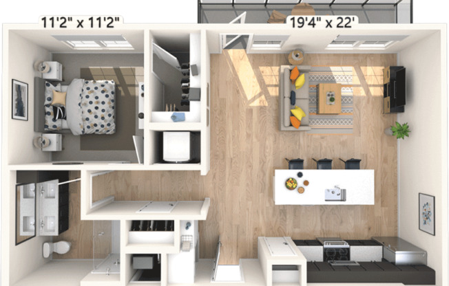 1 bed, 1 bath, 792 sqft, $1,965, Unit 221