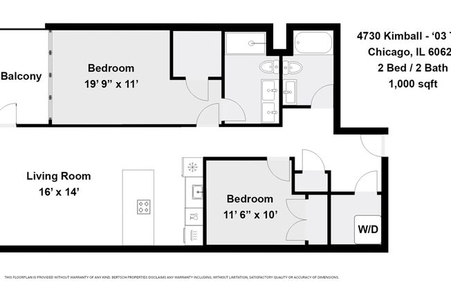 2 beds, 2 baths, 1,000 sqft, $2,225, Unit 4730-403