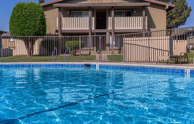 a blue pool of water