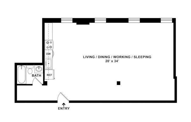 1 bed, 1 bath, 715 sqft, $3,200