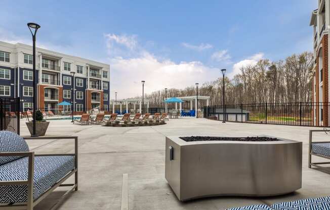 our apartments have an open courtyard with a fire pit at The Bella at Westchester, Virginia
