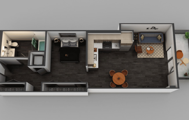 Studio, 1 bath, 708 sqft, $2,228, Unit 1516