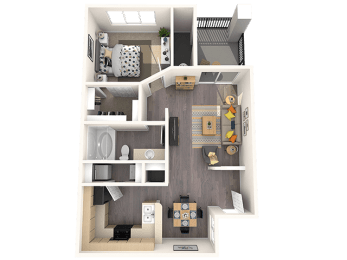 1 bed, 1 bath, 717 sqft, $1,380