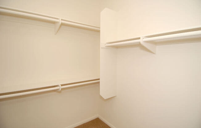 Walk in closet, with shelves