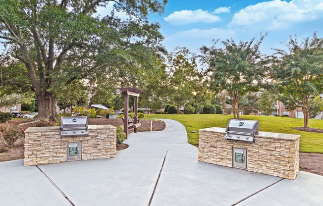 grill island by pool