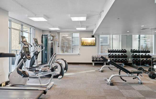 the gym at the preserve apartments