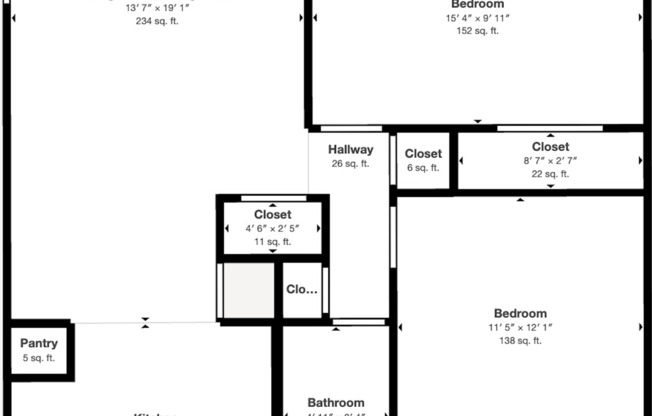 2 beds, 1 bath, 812 sqft, $925, Unit L-6