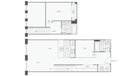 1 bed, 2 baths, 995 sqft, $2,185
