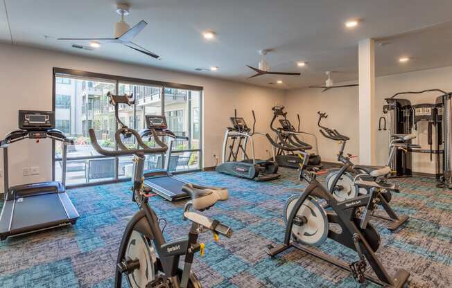 Fitness room at Link Apartments® Linden, North Carolina, 27517