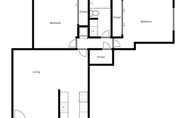 2 beds, 1 bath, 750 sqft, $1,449, Unit 504