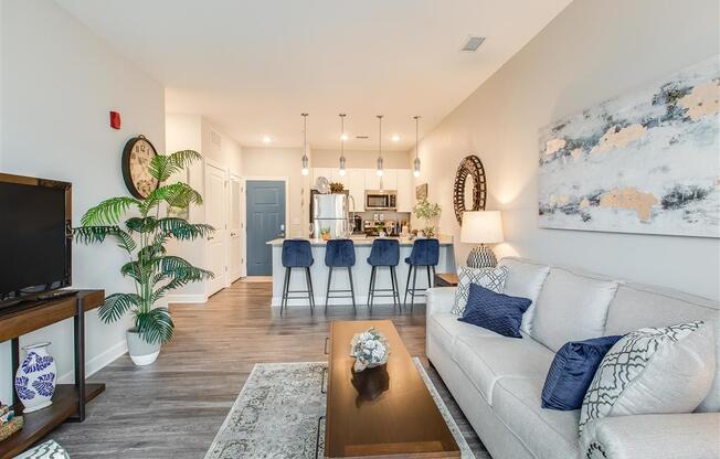 Living Room With Kitchen at Westport Apartments, Virginia, 23505