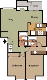 2 beds, 2 baths, 1,067 sqft, $2,024