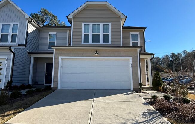 Newly Built 3BD, 2.5BA End Unit Durham Townhome with Attached 2-Car Garage in a Prime Location Near RDU Airport and RTP