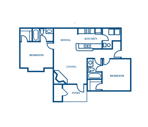 2 beds, 2 baths, 940 sqft, $1,509