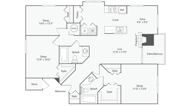 3 beds, 2 baths, 1,202 sqft, $2,274