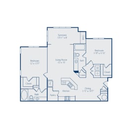 2 beds, 2 baths, 1,160 sqft, $1,882